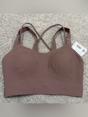 Lululemon Like A Cloud Ribbed Long-Line Bra - Ashen Rose